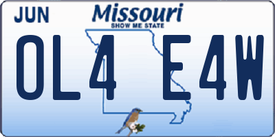 MO license plate OL4E4W