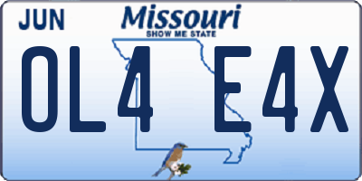 MO license plate OL4E4X