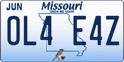 MO license plate OL4E4Z