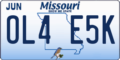 MO license plate OL4E5K