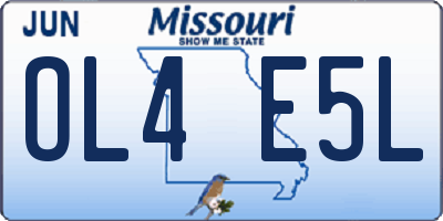 MO license plate OL4E5L