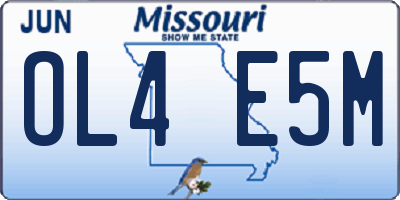 MO license plate OL4E5M
