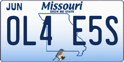 MO license plate OL4E5S