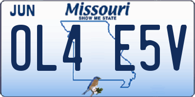 MO license plate OL4E5V