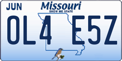 MO license plate OL4E5Z