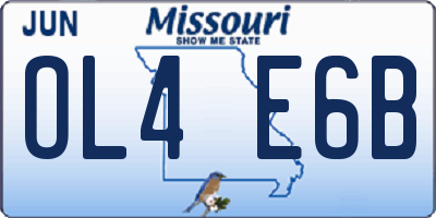 MO license plate OL4E6B