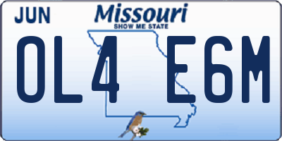 MO license plate OL4E6M