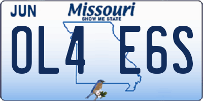 MO license plate OL4E6S