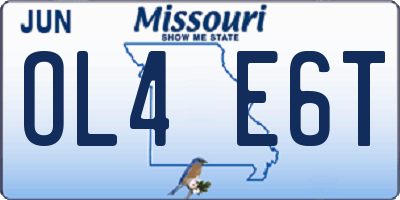 MO license plate OL4E6T