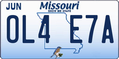 MO license plate OL4E7A