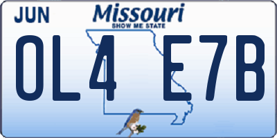 MO license plate OL4E7B
