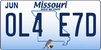 MO license plate OL4E7D