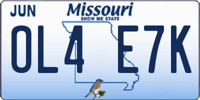 MO license plate OL4E7K