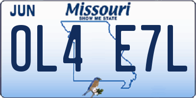 MO license plate OL4E7L