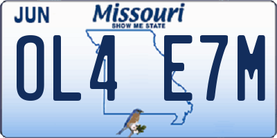 MO license plate OL4E7M