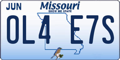 MO license plate OL4E7S
