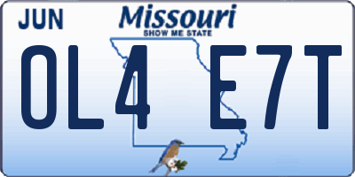 MO license plate OL4E7T