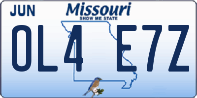 MO license plate OL4E7Z