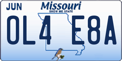 MO license plate OL4E8A