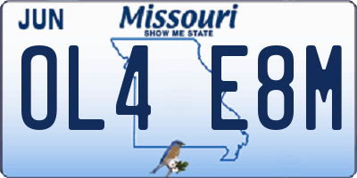 MO license plate OL4E8M
