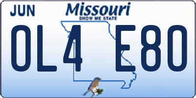 MO license plate OL4E8O