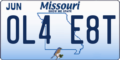 MO license plate OL4E8T