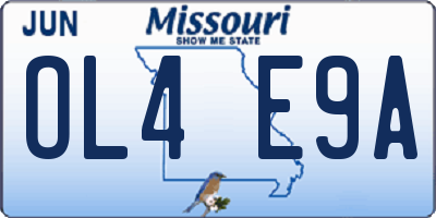 MO license plate OL4E9A