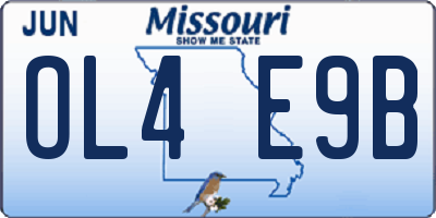 MO license plate OL4E9B