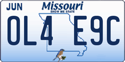 MO license plate OL4E9C