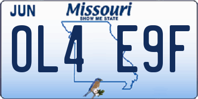 MO license plate OL4E9F
