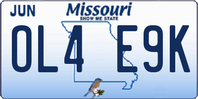 MO license plate OL4E9K