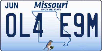 MO license plate OL4E9M