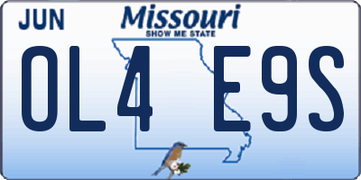 MO license plate OL4E9S