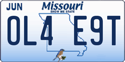 MO license plate OL4E9T