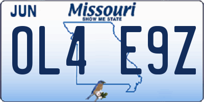 MO license plate OL4E9Z