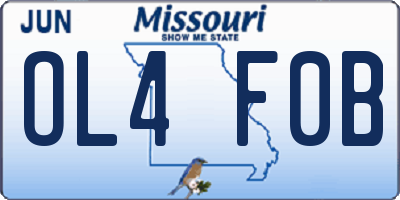 MO license plate OL4F0B