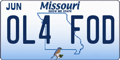 MO license plate OL4F0D