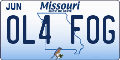 MO license plate OL4F0G
