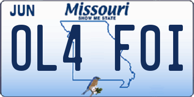 MO license plate OL4F0I
