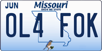 MO license plate OL4F0K
