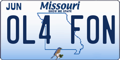 MO license plate OL4F0N