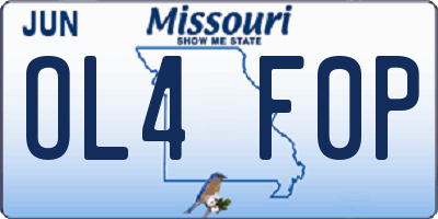 MO license plate OL4F0P