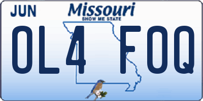 MO license plate OL4F0Q