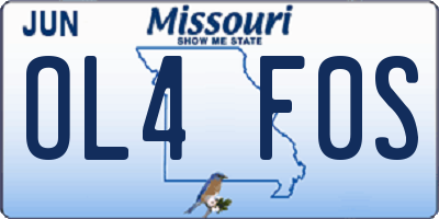 MO license plate OL4F0S