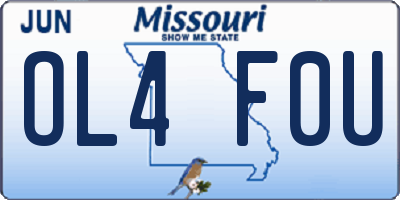 MO license plate OL4F0U