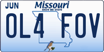 MO license plate OL4F0V