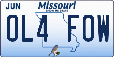 MO license plate OL4F0W