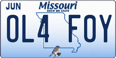 MO license plate OL4F0Y