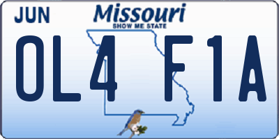 MO license plate OL4F1A