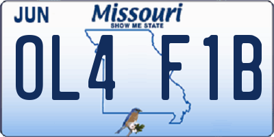 MO license plate OL4F1B